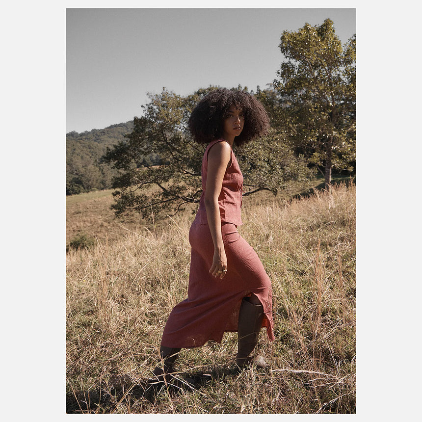 AFENDS Kali Maxi Skirt - Indy Rose Check
