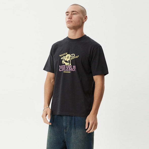 AFENDS Knock Knock Retro Tee - Stone Black