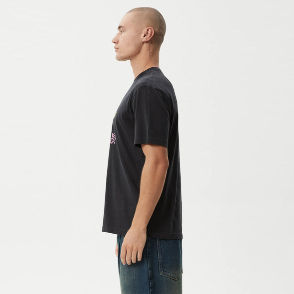 AFENDS Knock Knock Retro Tee - Stone Black