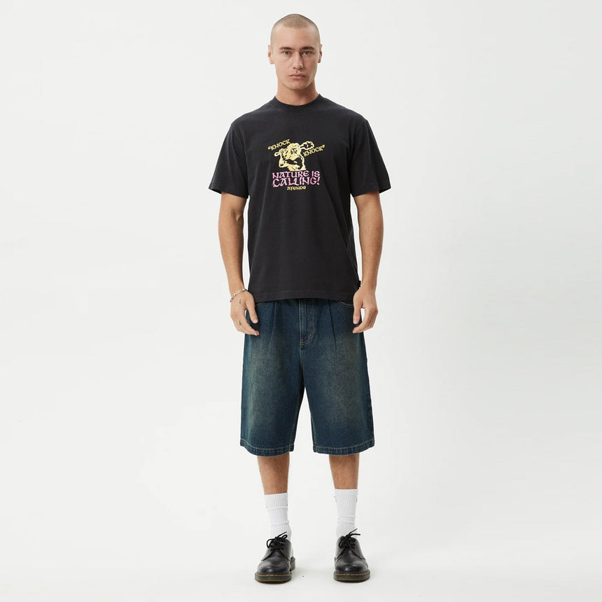 AFENDS Knock Knock Retro Tee - Stone Black