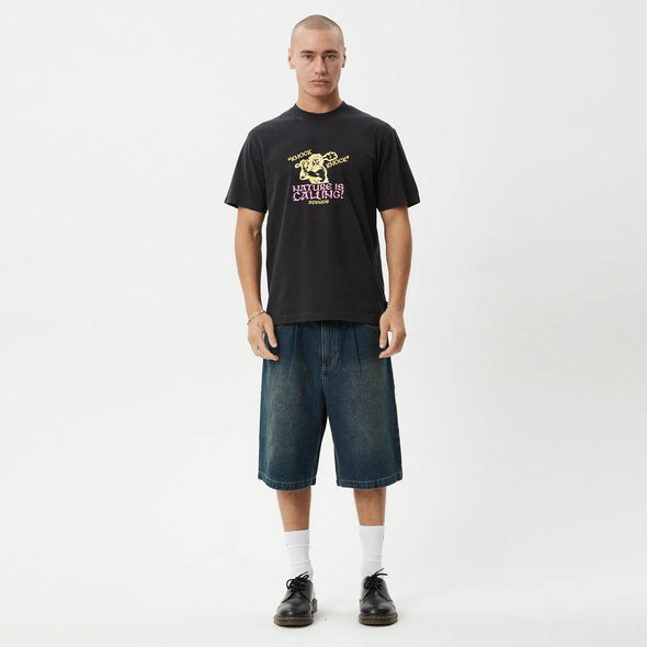 AFENDS Knock Knock Retro Tee - Stone Black