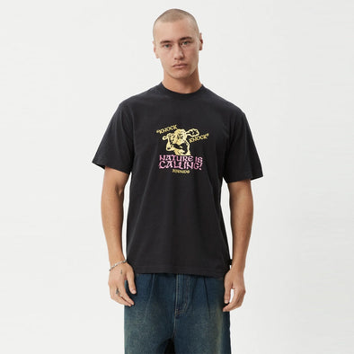 AFENDS Knock Knock Retro Tee - Stone Black
