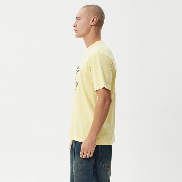 AFENDS Knock Knock Retro Tee - Washed Lemon