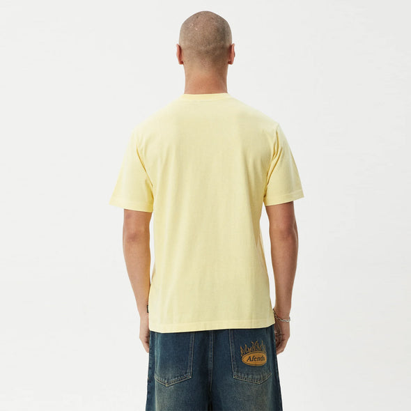 AFENDS Knock Knock Retro Tee - Washed Lemon
