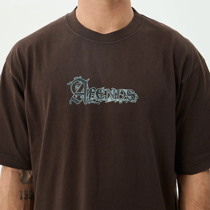 AFENDS Labyrinth Boxy Tee - Washed Coffee