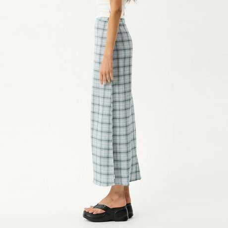 AFENDS Lagoon Seersucker Maxi Skirt - Overcast Check