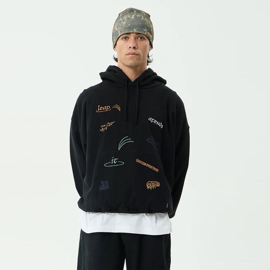 AFENDS Leap Boxy Pull On Hood - Black