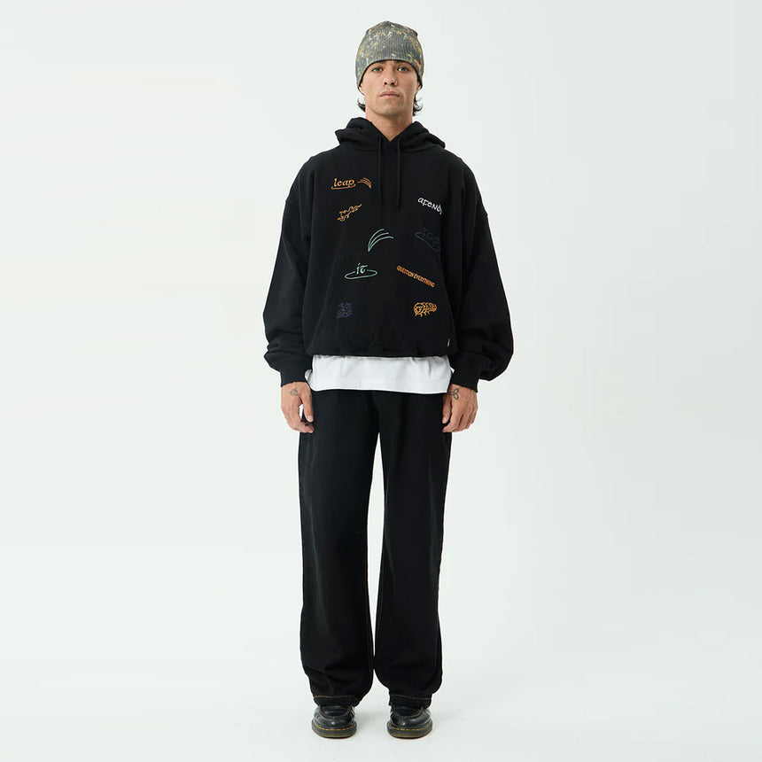 AFENDS Leap Boxy Pull On Hood - Black