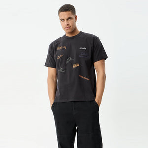 AFENDS Leap Heavyweight Boxy Tee - Stone Black