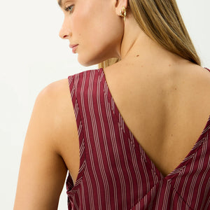 AFENDS Ledger Maxi Dress - Burgundy Stripe