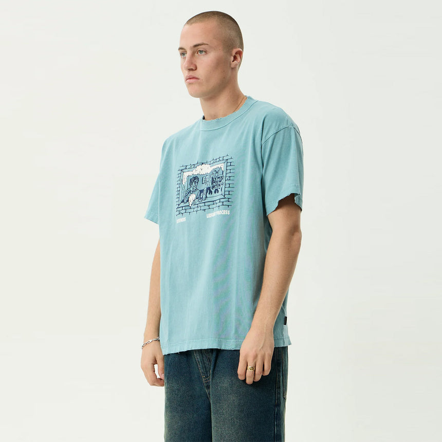 AFENDS Leisure Process Recycled Boxy Tee - Washed Overcast