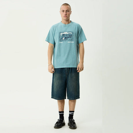 AFENDS Leisure Process Recycled Boxy Tee - Washed Overcast