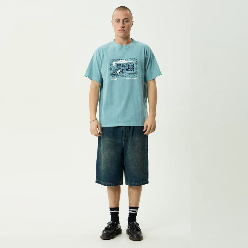 AFENDS Leisure Process Recycled Boxy Tee - Washed Overcast