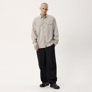 AFENDS Lennox Short Sleeve Shirt - Olive Stripe