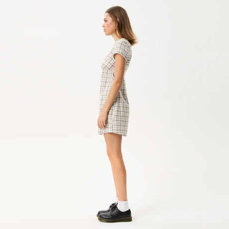 AFENDS Leo Seersucker Mini Dress - Coffee/White