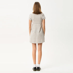 AFENDS Leo Seersucker Mini Dress - Coffee/White