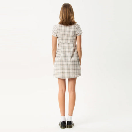 AFENDS Leo Seersucker Mini Dress - Coffee/White