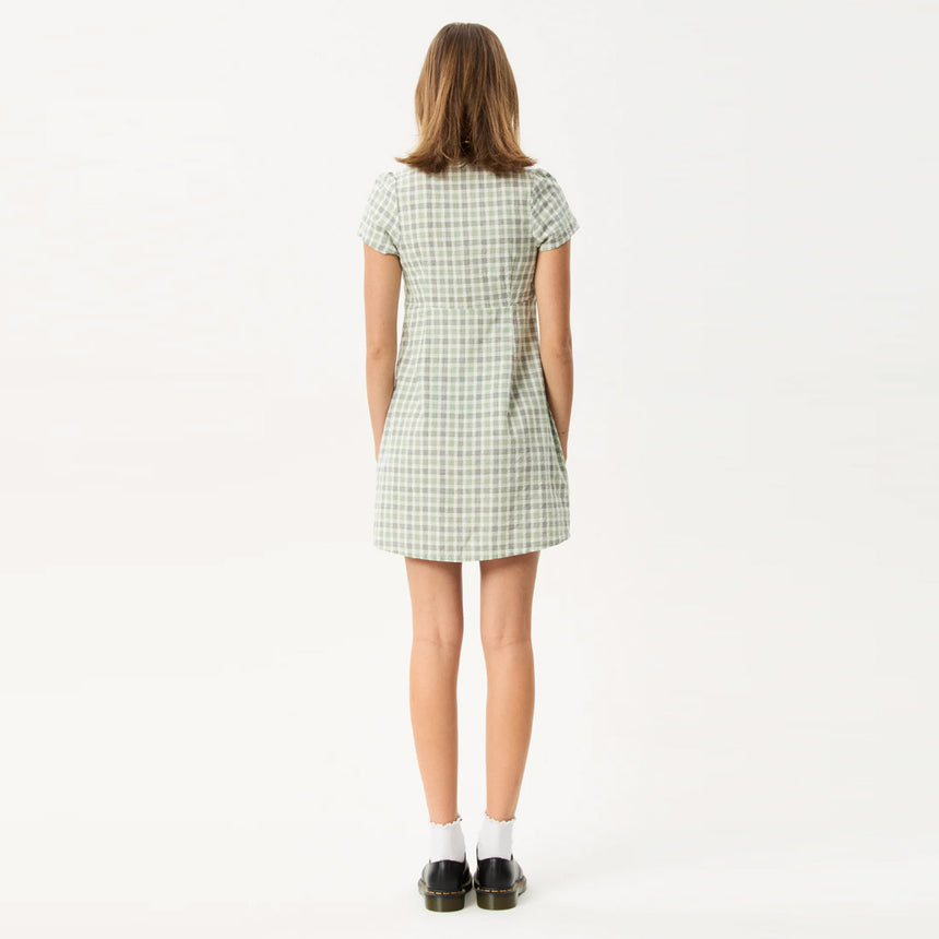 AFENDS Leo Seersucker Mini Dress - Green/White