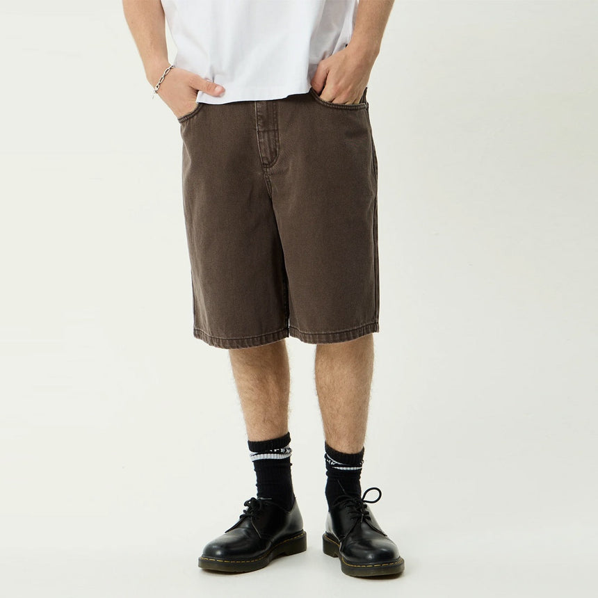 AFENDS Lil C Denim Baggy Fit Short - Washed Coffee