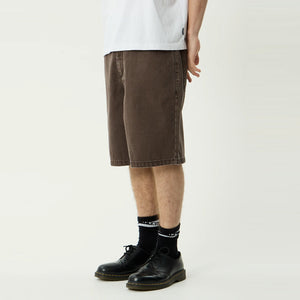 AFENDS Lil C Denim Baggy Fit Short - Washed Coffee