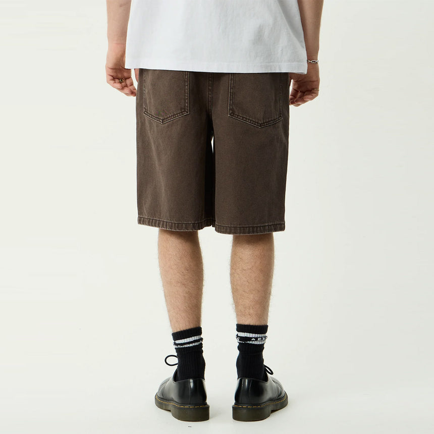 AFENDS Lil C Denim Baggy Fit Short - Washed Coffee