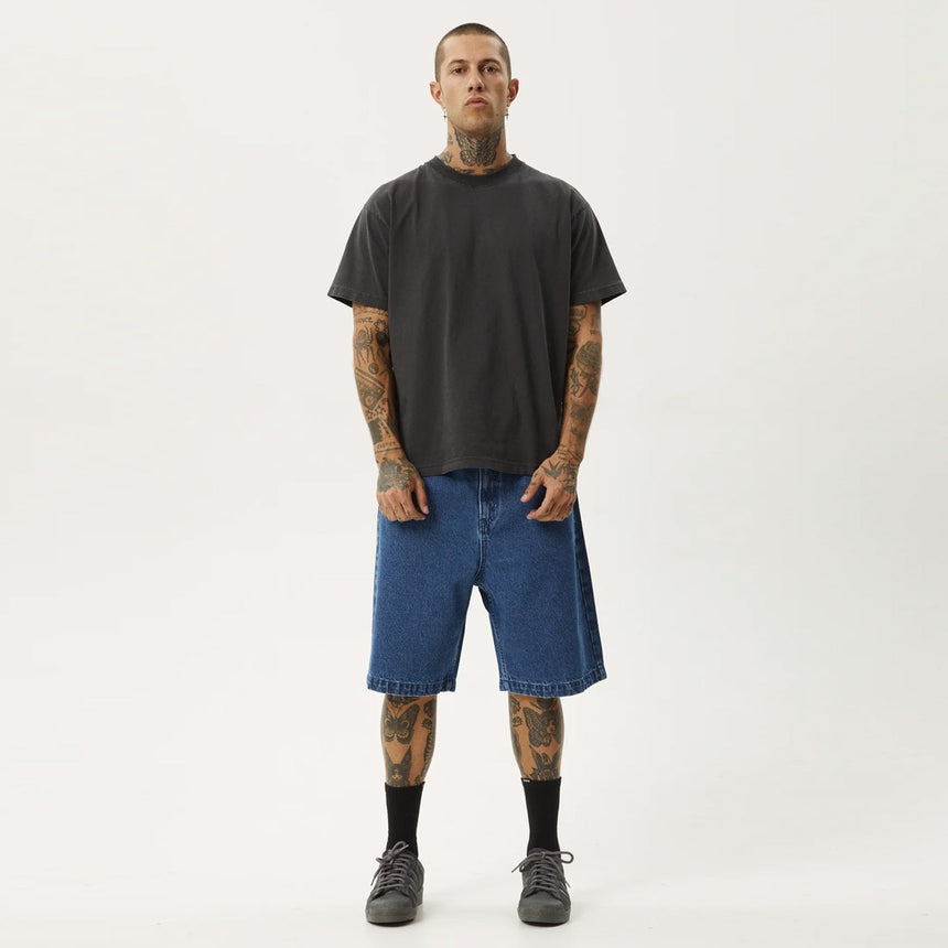 AFENDS Lil C Denim Baggy Short - Authentic Blue