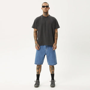 AFENDS Lil C Denim Baggy Short - Worn Blue