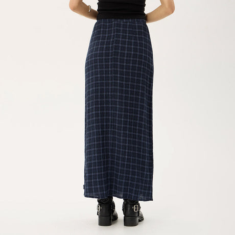 AFENDS Lita Seersucker Maxi Skirt - Thea Midnight Check