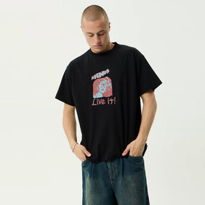 AFENDS Live It Boxy Tee - Black