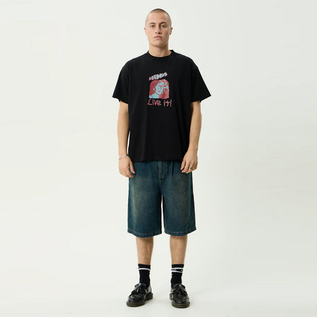 AFENDS Live It Boxy Tee - Black