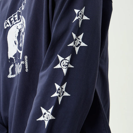 AFENDS Live It Heavyweight Boxy Long Sleeve Tee - Washed Deep Sea