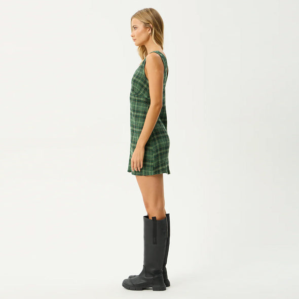 AFENDS Lonnie Seersucker Mini Dress - Hunter Green