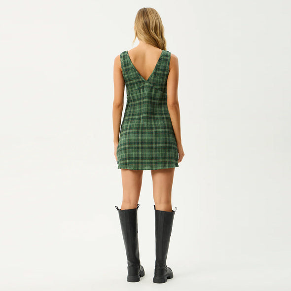 AFENDS Lonnie Seersucker Mini Dress - Hunter Green