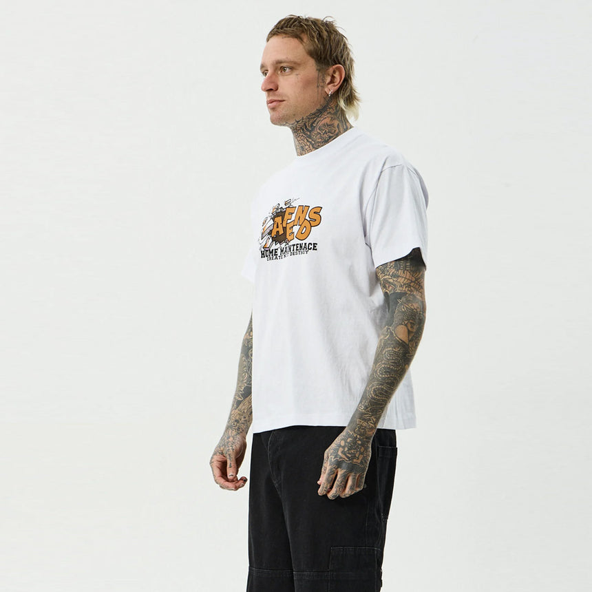 AFENDS Maintenance Boxy Fit Tee - White