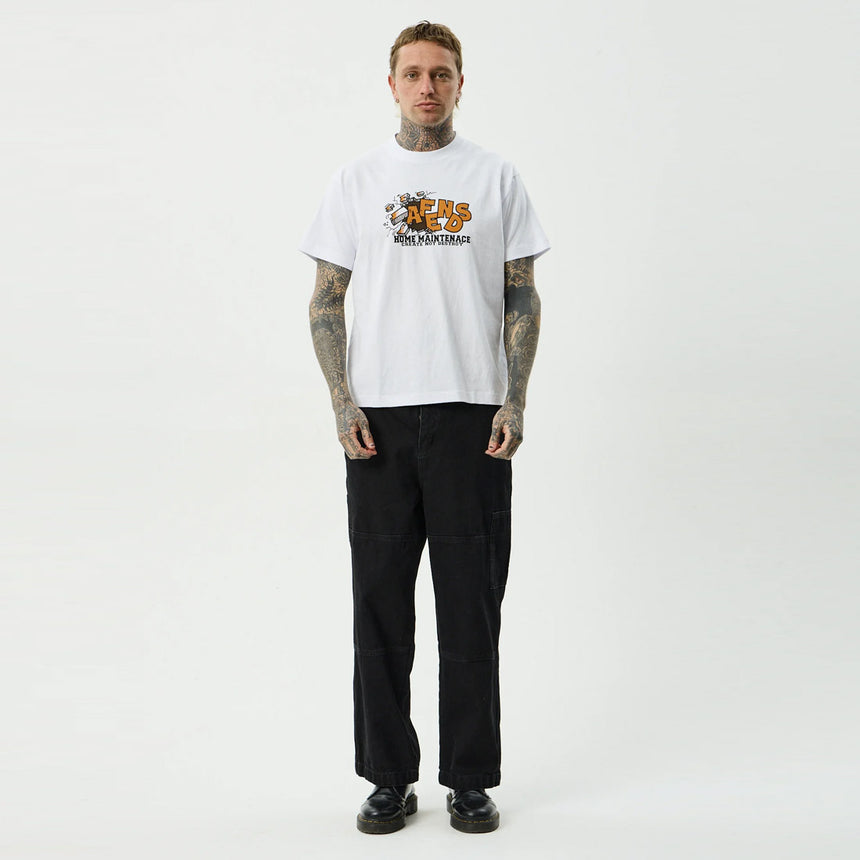 AFENDS Maintenance Boxy Fit Tee - White