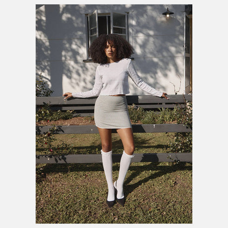 AFENDS Mariah Mini Skirt - Vice Alpine Check