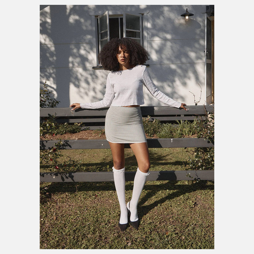 AFENDS Mariah Mini Skirt - Vice Alpine Check