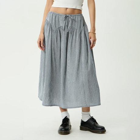 AFENDS Marlow Midi Skirt - Indy Navy Check