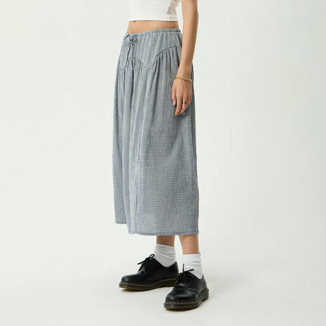 AFENDS Marlow Midi Skirt - Indy Navy Check