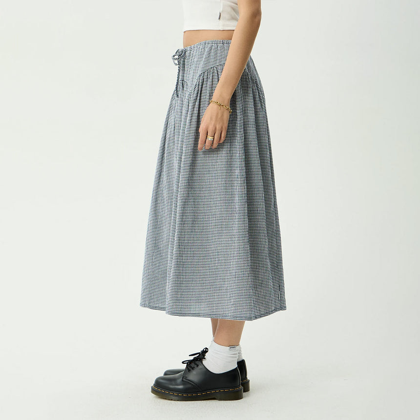 AFENDS Marlow Midi Skirt - Indy Navy Check