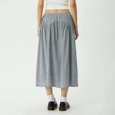 AFENDS Marlow Midi Skirt - Indy Navy Check