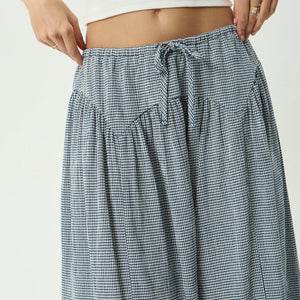 AFENDS Marlow Midi Skirt - Indy Navy Check