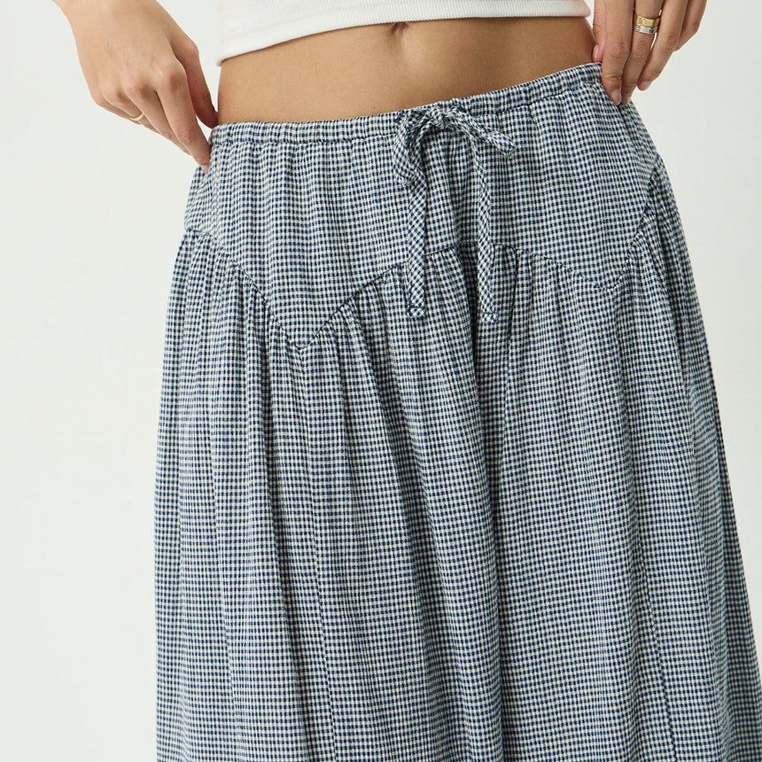 AFENDS Marlow Midi Skirt - Indy Navy Check