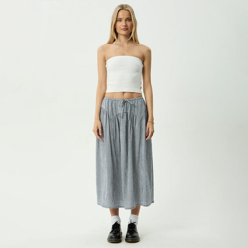 AFENDS Marlow Midi Skirt - Indy Navy Check