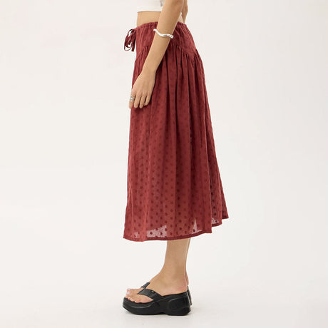 AFENDS Marlow Midi Skirt - Ruby Anglaise