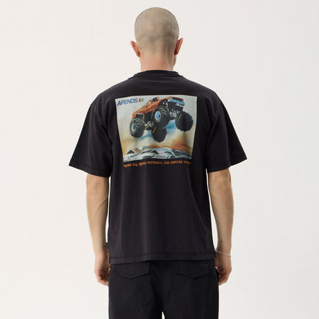 AFENDS Mayhem Recycled Heavyweight Boxy Tee - Stone Black
