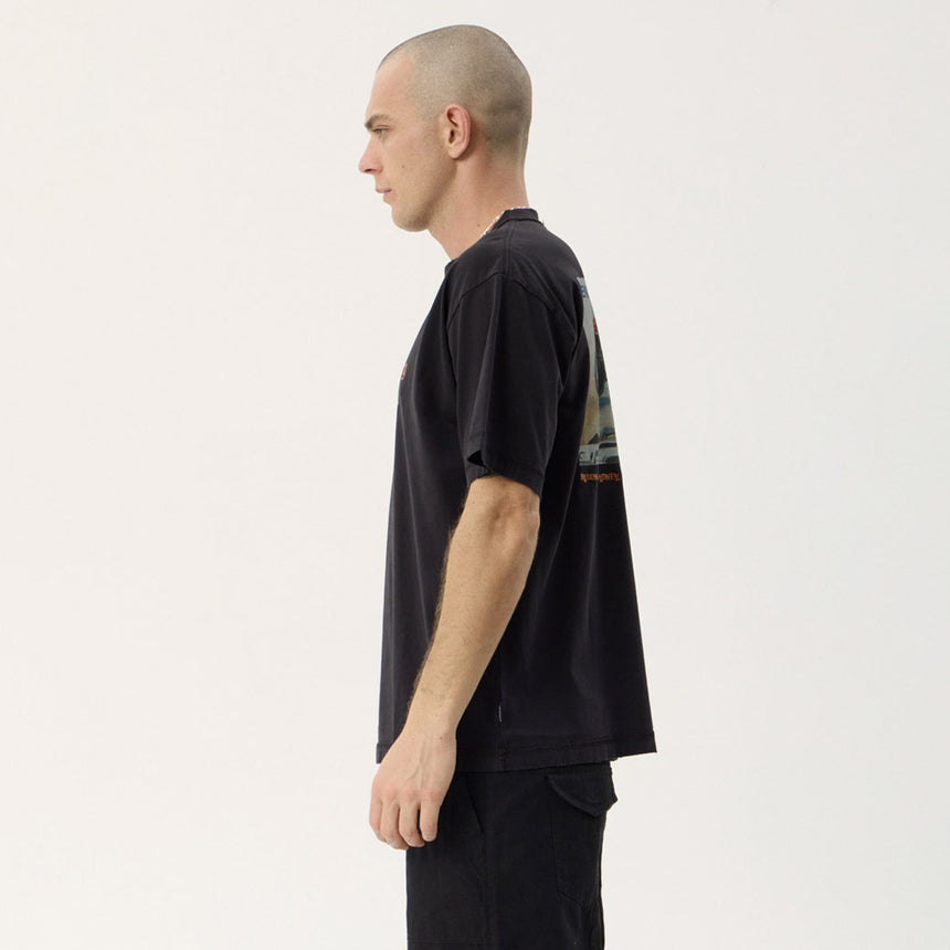 AFENDS Mayhem Recycled Heavyweight Boxy Tee - Stone Black