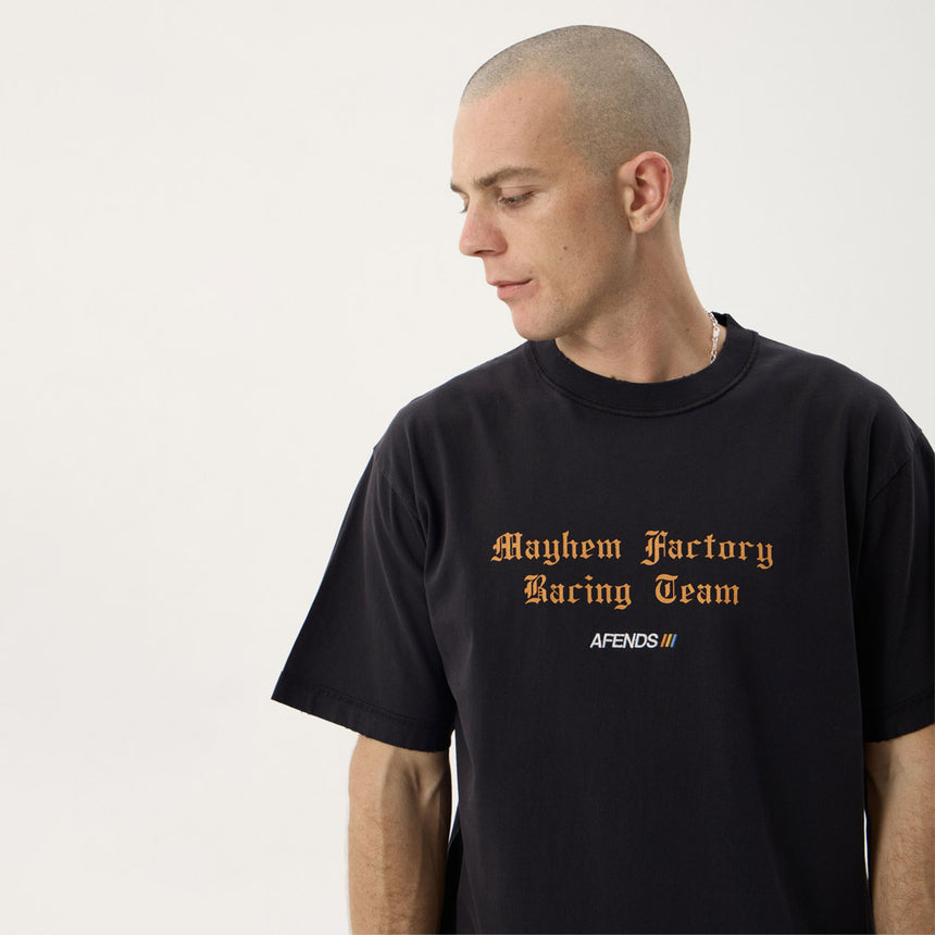 AFENDS Mayhem Recycled Heavyweight Boxy Tee - Stone Black
