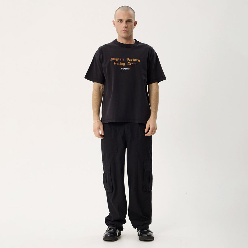 AFENDS Mayhem Recycled Heavyweight Boxy Tee - Stone Black