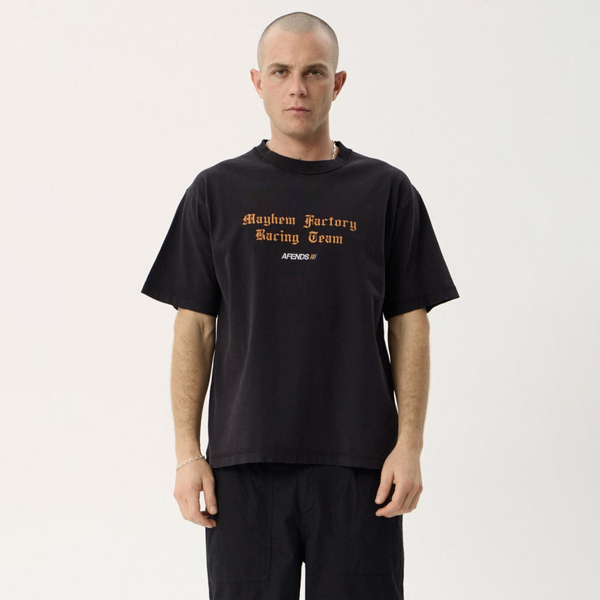 AFENDS Mayhem Recycled Heavyweight Boxy Tee - Stone Black